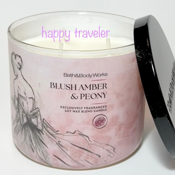 BLUSH AMBER PEONY 3 Wick Candle - Picture 2 of 3
